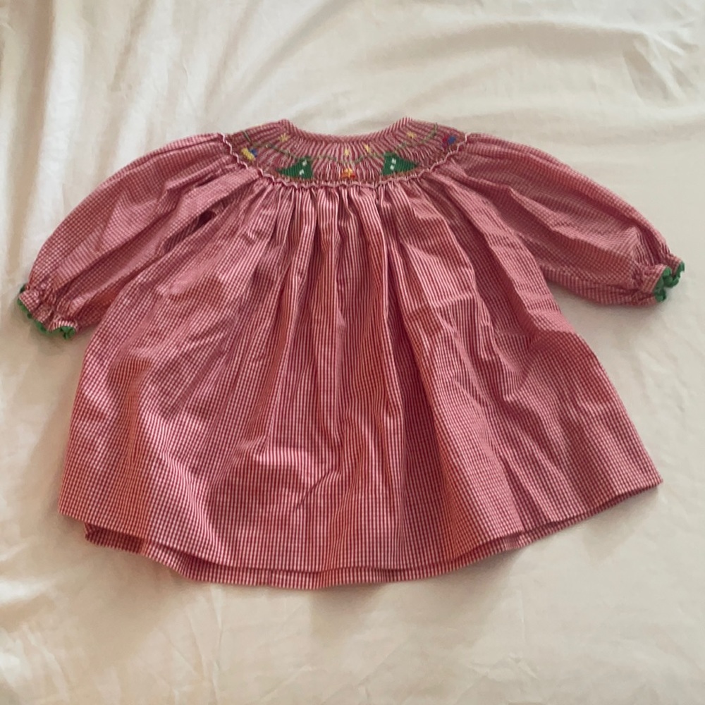 Smoked Christmas dress baby girl